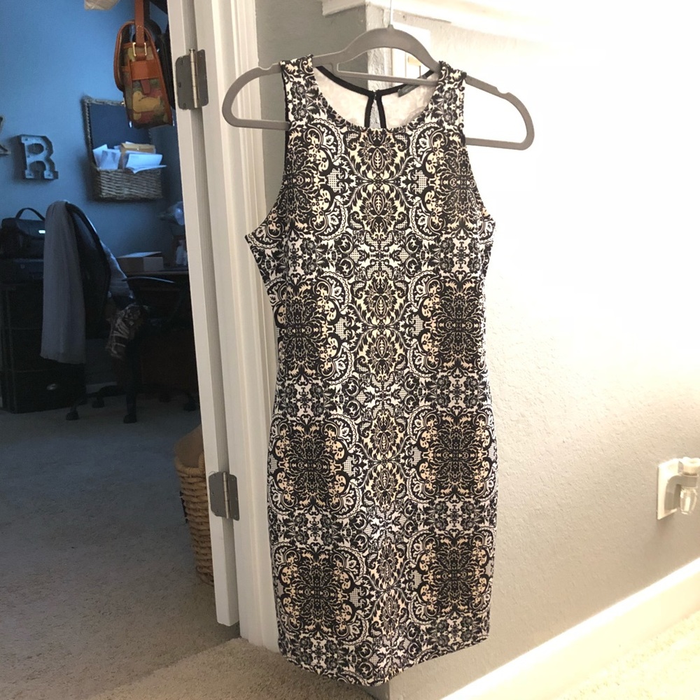 Black and white work dress